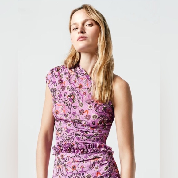 Smythe Tops - New! SMYTHE Asymmetrical One Shoulder Top in Violet Bandana Sz‎ 2 $350